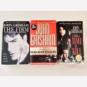John Grisham Lot of 3 Vintage Paperbacks - The Firm The Rainmaker A Time to Kill